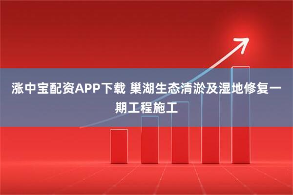 涨中宝配资APP下载 巢湖生态清淤及湿地修复一期工程施工